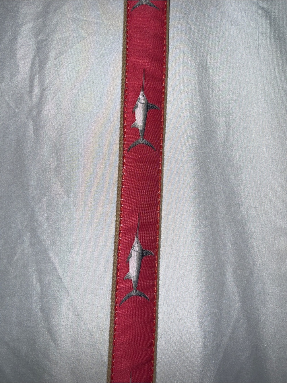 Red Swordfish-Print Men’s Belt